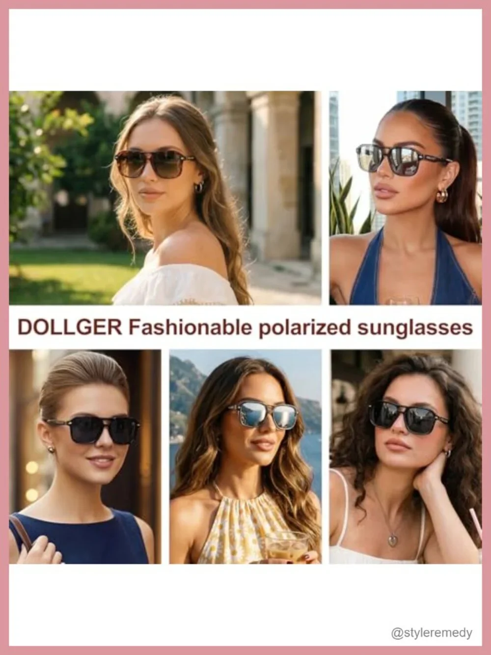 Retro Oversized Square Aviator Sunglasses UV400 Polarized for Women Men